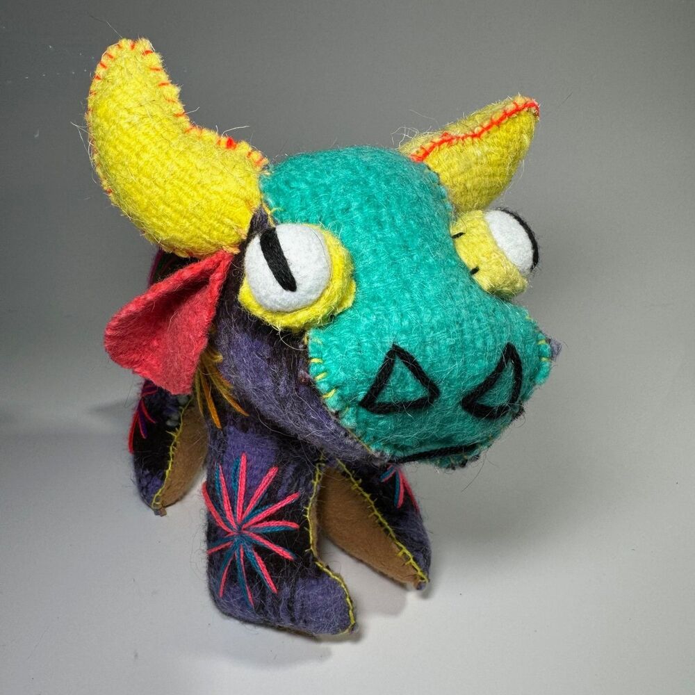 Abrazo Style Dog Animal Plush Colorful Mexican Chiapas Highlands Folk Art 9" NWT